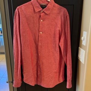 Banana Republic Red Long-Sleeve Button-Up Line Slim Fit Shirt Men’s Large